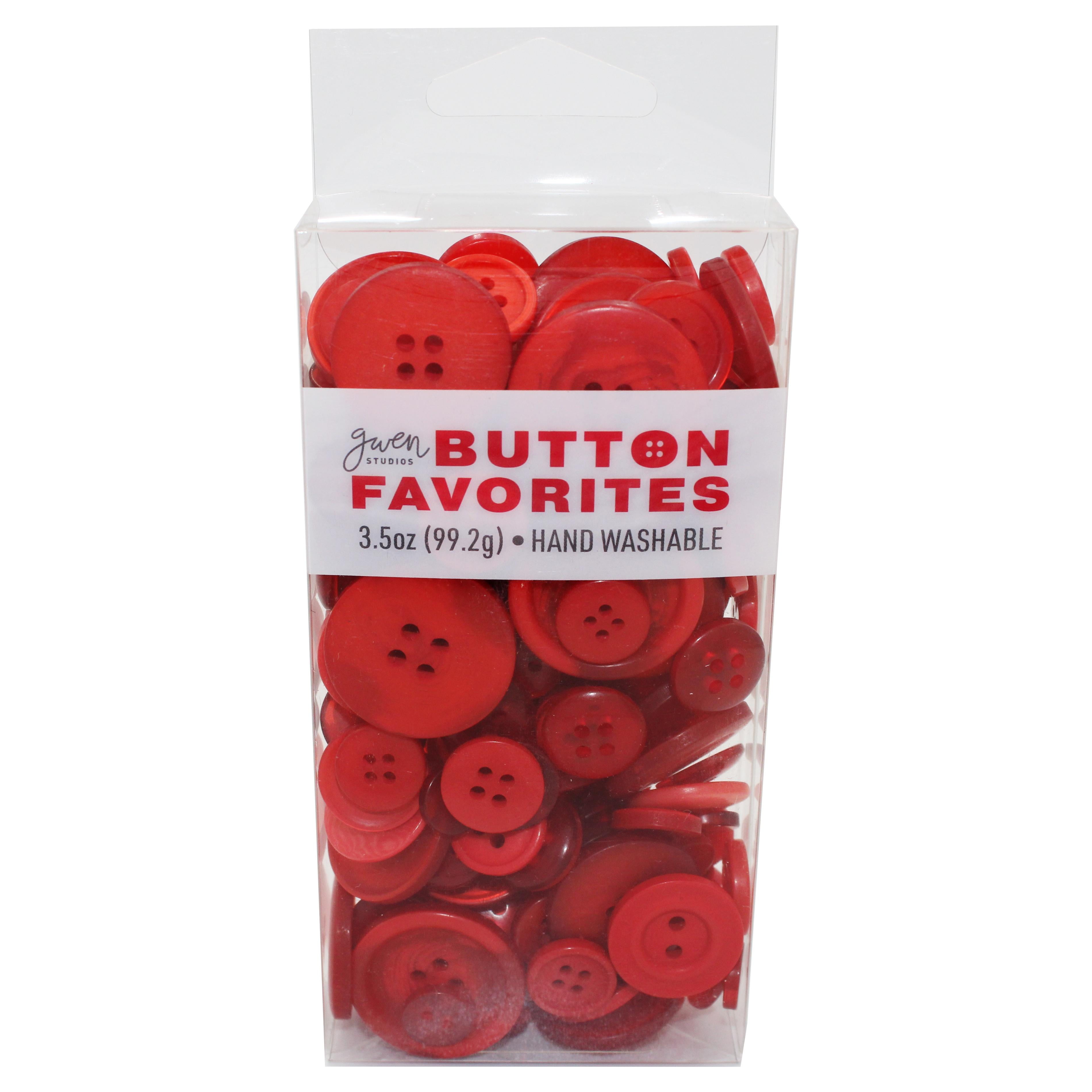 (3 pack) Gwen Studios Plastic Sewing Buttons Value Pack, 3.5 oz., Assorted Sizes, Red