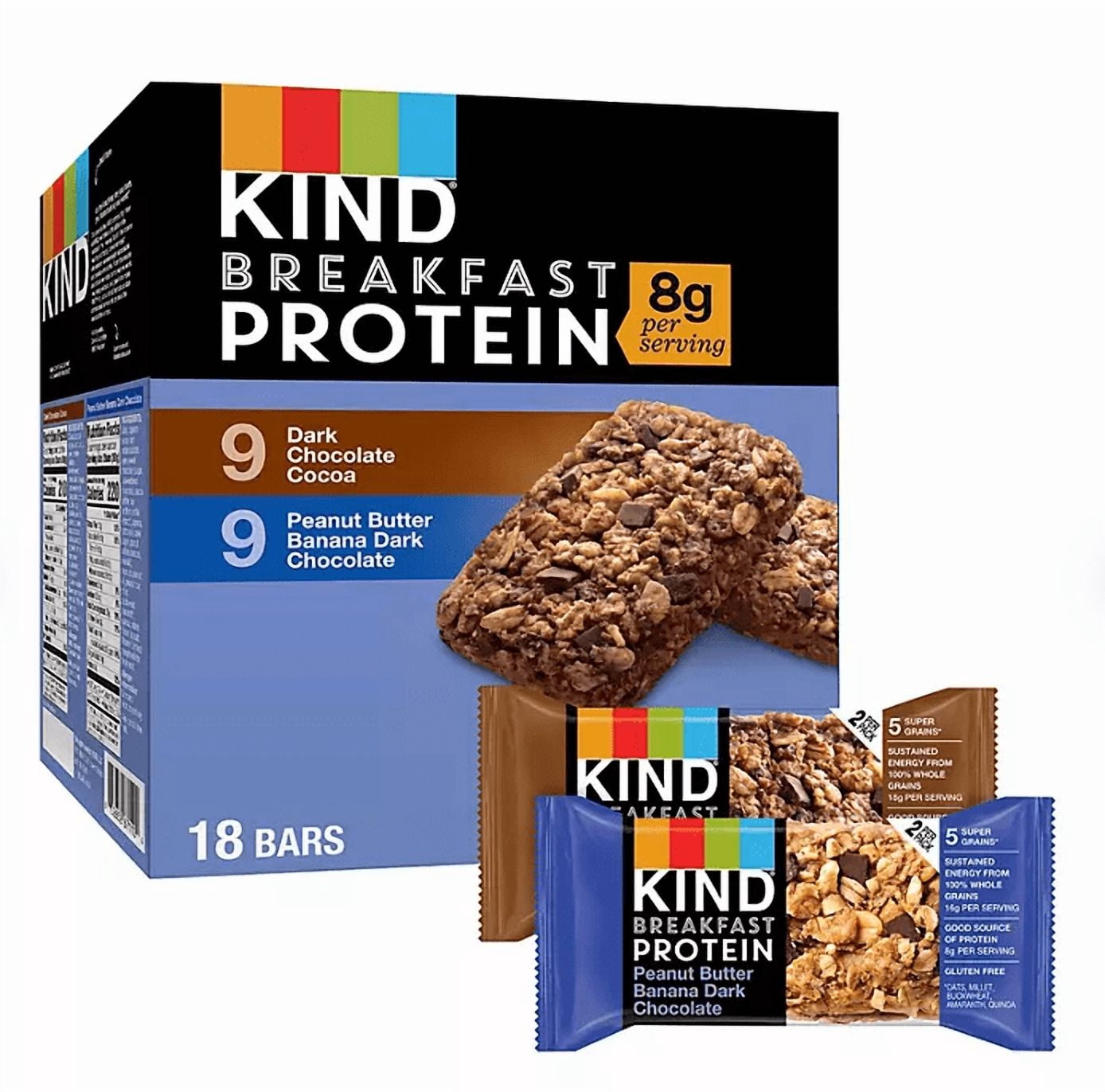 KIND Breakfast Protein Bars, Variety Pack, 18 ct.