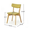 thumbnail image 2 of Noble House Sadie Indoor Mid Century Modern Fabric Dining Chairs, Set of 4, Green Tea+Natural, 2 of 8