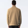 thumbnail image 3 of RYDCOT Zipper Stand Collar Jacket Sweatshirt Solid Color Basic Daily Mens Lightweight Stand up Collar Coats with Pocket Khaki, 3 of 7