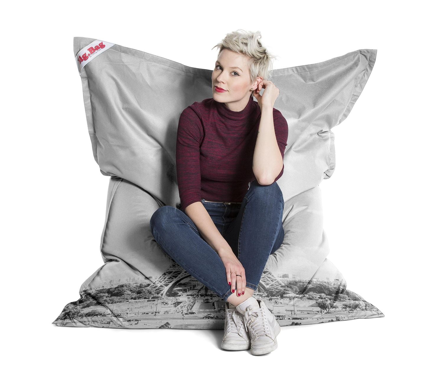 Fauteuil poire Paris de Gouchee Home – Tissu hydrofuge avec rembourrage en billes de polystyrène, adapté aux adultes et aux adolescents, siège léger et portable pour chambre, dortoir ou salon