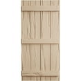 thumbnail image 3 of Ekena Millwork 22"W x 70"H Rustic Four Board Joined Board-n-Batten Riverwood Faux Wood Shutters (Per Pair), Primed Tan, 3 of 11