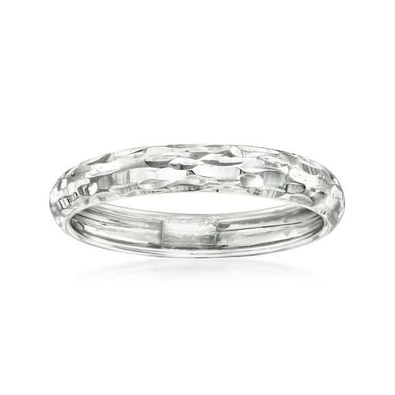 Ross-Simons Italian 14kt White Gold Diamond-Cut Ring, Women's, Adult