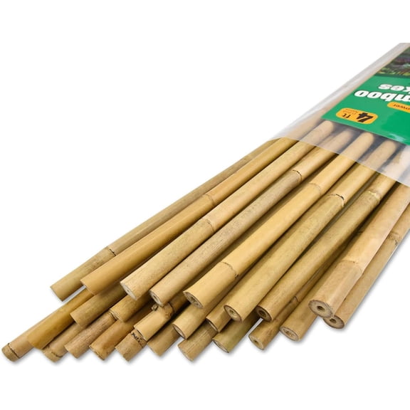 25pcs 1/2" D Thicker Heavy Duty Bamboo Stakes, 4FT Plant Stakes, Natural Garden Stakes for Tomato, Bean, Flowers,Trees Potted and Climbing Plant Support