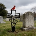 thumbnail image 6 of Black Iron Metal Garden Ground Stake - Weatherproof Memorial Cemetery Flower Decoration for Courtyard Lawn, 6 of 7