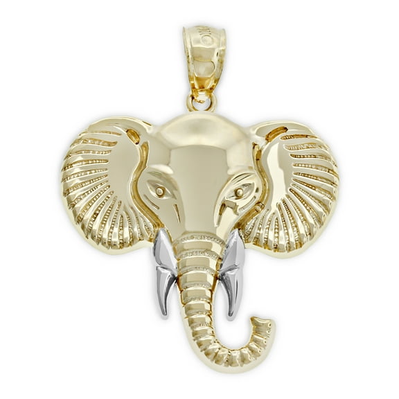 Charm America - Gold Elephant Head Charm - 10 Karat Solid Gold