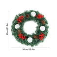 thumbnail image 3 of Christmas Wreath Door Hanging Decoration Bronze Plastic Rattan 12in Wreath for Home Hotel Mall Indoor Outdoor Holiday Decor, 3 of 6