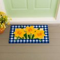 thumbnail image 2 of Evergreen Buffalo Check Daffodils Indoor Outdoor Natural Coir Doormat 1'4"x2'4" Yellow, 2 of 4