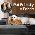 thumbnail image 3 of Kelyda 105" Modular L-Shaped Cloud Sofa, Plush Boneless Sectional with Deep Seats Chaise Corduroy Fabric, Gray, 3 of 9