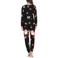 thumbnail image 3 of FKELYI Christmas Ho Ho Long Sleeve Pj Size 3XL Cute Santa Print Polyester Holiday Pajamas for Women Comfortable Crew Neck Sleepwear Set, 3 of 5
