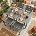 thumbnail image 2 of DEAUL 5-Piece Outdoor Dining Set, All-Weather HIPS Patio Table & 4 Chairs with Umbrella Hole, Outdoor Furniture for Garden Backyard Deck（Gray）, 2 of 9