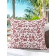 thumbnail image 3 of Outdoor Pillow Waterproof 1 Pack, Red Boho Flower Patio Throw Pillows for Couch Bed Sofa with Insert, Vintage Paisley Farmhouse Pattern Decorative Travel/Reading/Camping Pillow Set 16x16 Inch, 3 of 5