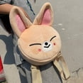 thumbnail image 5 of Mochila para estudiantes KPOP, animales de dibujos animados, Lobo, oso, cerdo, juguetes de peluche, lindo lobo, gato, zorro, Mini mochila, bolso de hombro pequeño de felpa, 5 of 5