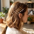 thumbnail image 7 of Miallo 6 Pcs Gold Crystal Bobby Pins, Vintage Leaf Hair Accessories for Prom & Evening Party, Luxury Rhinestone Hair Slides, 7 of 7