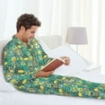 thumbnail image 6 of Naloa Animals with Leaf Men’s Pajamas Set - Long Sleeve Button Down Sleep Shirt and Pajama Bottoms Sleepwear Set-X-Large, 6 of 7