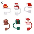 thumbnail image 2 of Hariumiu Silicone Straw Cover 1 Set Straw Lid Cute Christmas Cartoon Shapes Silicone Straw Tips Reusable Durable Straw Cover for Home Party, 2 of 8