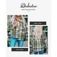 thumbnail image 2 of Dokotoo Women's Plaid Shacket Jacket Long Sleeve Button Down Shirt Jacket High-low Hem Shirt Coat with Pockets S-XXL, 2 of 6
