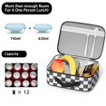 thumbnail image 5 of Gray and White Checkered Pattern Insulated Lunch Bag Teens,Bento School Lunch Bag for Teens for Work,Picnic or Travel 10.6x7.7x4.3 Inches,12 Can Capacity, 5 of 6