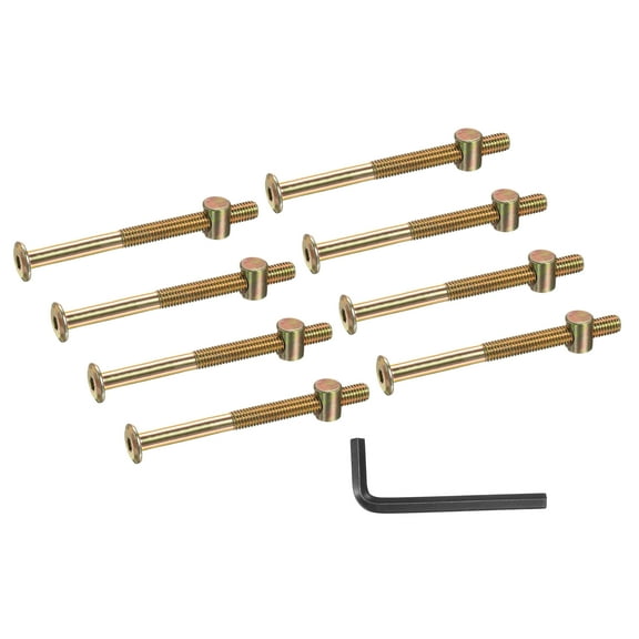 Uxcell 8 Set Bunk Bed Bolts and Nuts, M8x110mm Hex Drive Socket Cap Screws Nuts for Beds Headboards Chairs Furniture