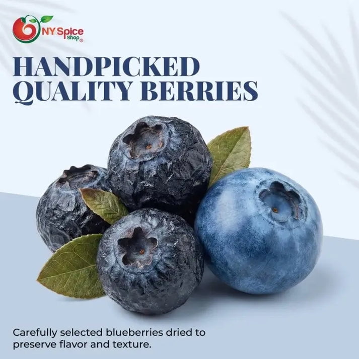 NY SPICE SHOP Whole Dried Blueberries - 1 Pound - Dried Whole Blueberries - Sweet Blueberry Treats - Dried Blueberries Snacks Bite- Vibrant Whole berries Treats for Toppings, Mixes & Everyday Use