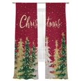 thumbnail image 7 of Red Christmas Tree Sheer Curtains 96 Inch Length 2 Panels Set, Green Yellow Gray Xmas Tree Snowflake Voile Window Treatment Semi Sheer Long Curtains Drapes for Bedroom/Living Room/Kitchen 52"x96"x2, 7 of 7