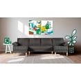thumbnail image 1 of Sala Modular Doble Chaise Makora Salazar con Memory Foam Color Negro Lino Respaldo Reclinable de 3 Posiciones, 1 of 7