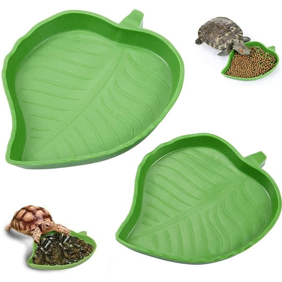 ShenMo 2 Pieces Flat Reptile Bowls, Reptile Food Water Bowl, Turtle Water Bowl, Reptile Water Food Bowl, for Small Reptile Pets