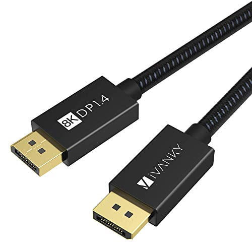 Cucable 8k Displayport 1 4 Cable 3 3ft Nylon Braided 8k Dp To Dp Cable 8k 60hz 4k 144hz And 1080p 240hz Hbr3 32 4gbps Hdcp 2 2 Hdr Support Black Walmart Com Walmart Com