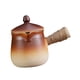 thumbnail image 3 of Tetera de cerámica tradicional con tapa, tetera antigua de hojas sueltas con colador de té. Marrón, 3 of 9