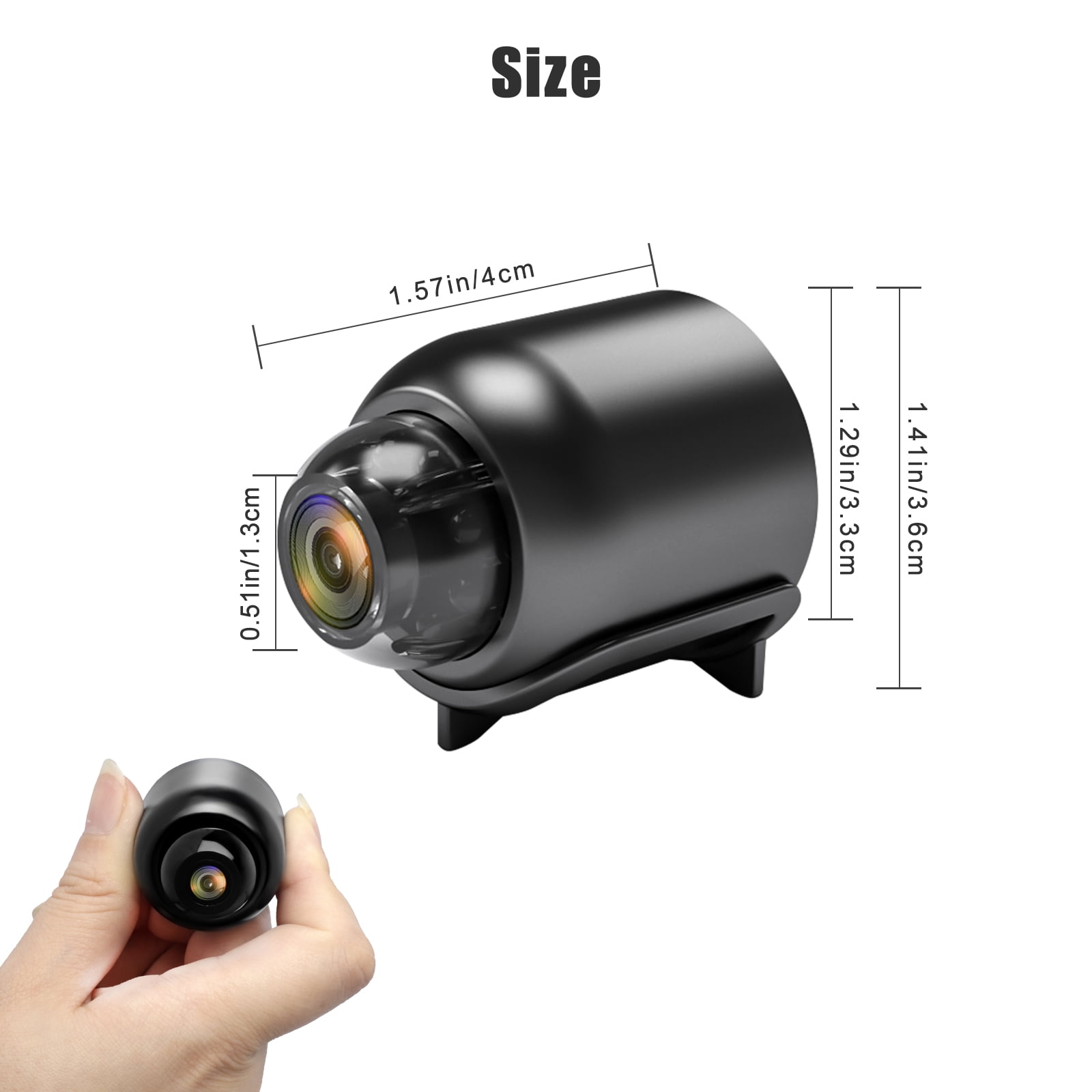  FUVISION Mini Camera,Small Home Camera with Motion  Detect,1080P Pet/Dog Camera with 1.5 Hours Battery,Portable Security Camera  with Loop Record,Perfect for Home and Office (No WiFi Need) : Electronics