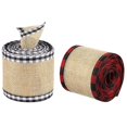 thumbnail image 4 of Gupgi Christmas Plaid Ribbon, Wired Edge Ribbon Color Block Decoration, 4 of 4