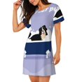 thumbnail image 2 of Easygdp Bernese Mountain Dog Sitting Bath Tub Camisón de manga corta para mujer, informal, estampado, 2 of 6