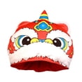 thumbnail image 3 of Sombrero León Danza Gorro Animal Chino Invierno Tela PP Suave Cómodo Adecuado para Fiestas Escolares Sesiones Fotográficas de Año, 3 of 9