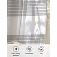 thumbnail image 6 of Sheer Curtains 45 Inch Length 2 Panels Set for Kitchen, Turquoise Grey Stripe Semi Sheer Curtains for Windows, Modern Art Horizontal Striped Voile Window Treatments Rod Pocket Curtain, 6 of 7
