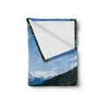 thumbnail image 2 of Landscape Soft Flannel Fleece Throw Blanket, Historical Castle by the Crystal Color Lake Canadian Rurals Art, Cozy Plush for Indoor and Outdoor Use, 50" x 60", Turquoise Green, by Ambesonne, 2 of 5