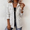 thumbnail image 2 of Tqcoqu Women's Polka Dot Oversized Jacket, Lapel Zip Up Casual Waterproof Coat with Multiple Pockets,Women's,Size S-XXXL, 2 of 8