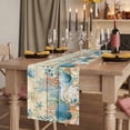 thumbnail image 2 of Table Runners 48 Inches Long Dress Scarves, Vintage Beige Coastal Farmhouse Kitchen/Dining Table Runner, Short Coffee Tablerunners, Summer Beach Starfish Shell Coral Nautical 13x48 Inch, 2 of 9