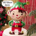 thumbnail image 3 of 2 piezas de globo de aluminio navideño, muñeco de nieve viejo, alce, hombre de jengibre, árbol de Navidad, decoración navideña de dibujos animados, suministros para fiestas., 3 of 5