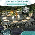 thumbnail image 5 of MEETWARM 10-Piece Outdoor High Patio Dining Set, Free-Rust Cast Aluminum Patio Bar Table and Chairs Set, Includes 8 Swivel Bar Stools & 64" Bar Height Dining Table W/ 35.4" Lazy Susan, Umbrella Hole, 5 of 7
