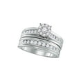 thumbnail image 3 of 10kt White Gold His Hers Round Diamond Cluster Matching Wedding Set 1-1/5 Cttw, 3 of 3
