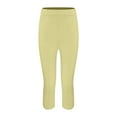 thumbnail image 4 of Beugl Womens Yoga Pants Clearance, Ladies Casual Comfort Printed Stretchy High Waist Elastic Cropped Pants Resort Beach Leggings, Capri Pants for Women, Leggings for Women Yellow L, 4 of 8