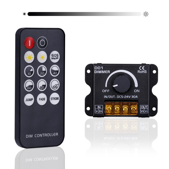 Controlador Dimmer LED GOMING RF 30A 5-24V Inalámbrico