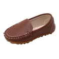 thumbnail image 2 of Toddler Soft Faux Leather Loafers, Breathable Slip‑on Shoes with Non‑slip Rubber Sole Coffee 36, 2 of 7