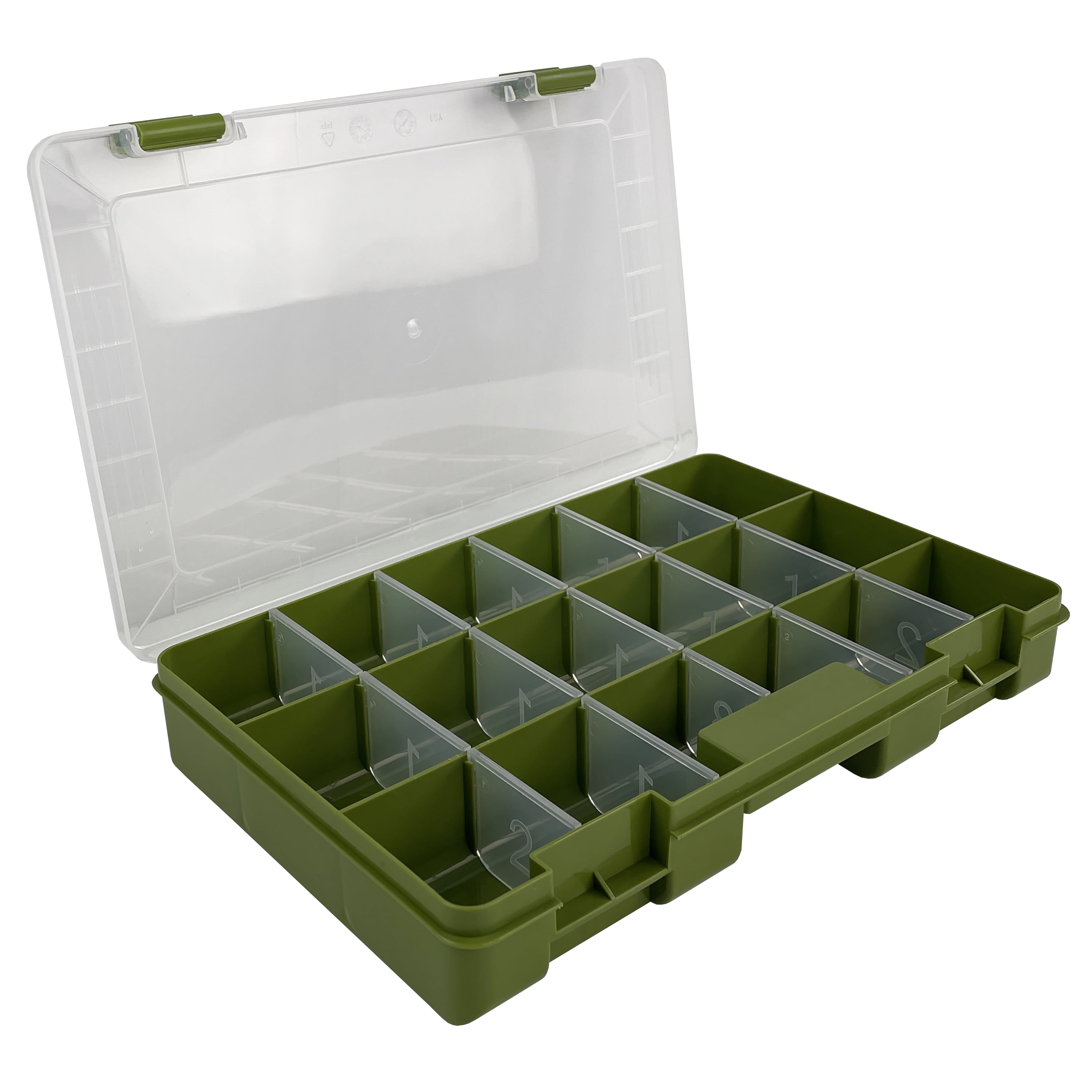 Ozark Trail Medium Plastic Tray Fishing Tackle Box 3600, Green