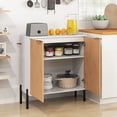 thumbnail image 2 of Cabinet with Storage, Kitchen Sideboard with Shelf, Modern Credenza for Living Room, Small Accent Cabinet with Doors for Dining Room, 14.5" D x 27.5" W x 31" H (1, White & Natural), 2 of 7