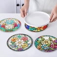 thumbnail image 3 of 4 Manteles Individuales Redondos Antideslizantes de Acrílico con Pintura Artística de Diamantes para Decoración de Mesa B, 3 of 5