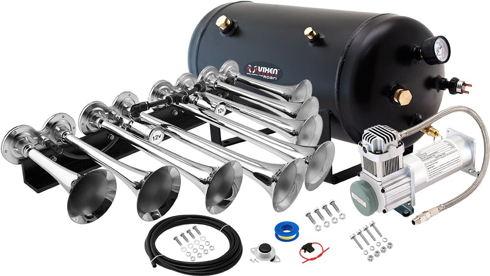 Vixen Horns Train Horn Kit For Trucks/Car/Semi. Complete Onboard System ...