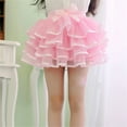 thumbnail image 5 of Pleated Skirt for Girls Bowknot Ruffle Soild Color Print Tulle Tiered Princess Party Layered Kids Dress(150 6-8 Years,Pink), 5 of 6