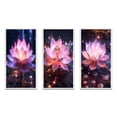 thumbnail image 2 of Designart "Pink Lotus with Light Filtering Through II" Lotus Framed Wall Art Set Of 3 - Pink Modern Frame Gallery Wall Set For Home Decor, 2 of 6