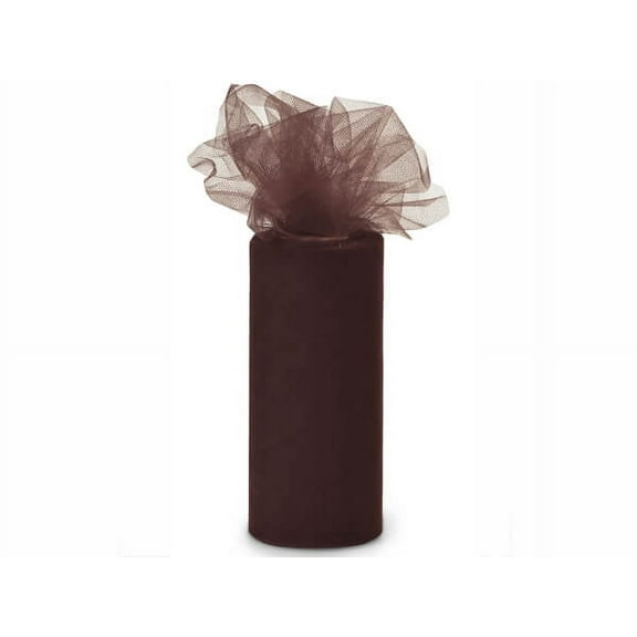 Pack Of 1, Solid Chocolate Flame Retardant Tulle Ribbon 6" X 25 Yds Nylon Netting Great Floral & Gift Netting Ribbon